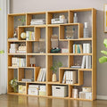 Expandable Bookcase with Adjustable Width,Wooden Room Divider Bookshelf,Standing Display Storage Organizer for Living Room,Study Room or Home Office