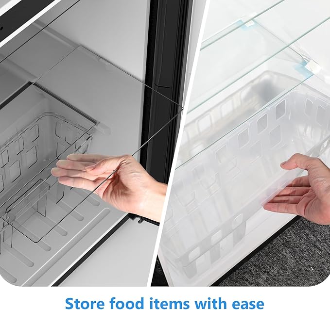 4.5 Cu.Ft Mini Fridge with Freezer, 2-Door Compact Refrigerator With 2 Removable Shelves, 3 Level Adjustable Thermostat, Quiet Efficient for Bedroom, Kitchen, Office, Apartment, Dorm