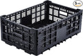 Collapsible Storage Crates, 52 Liter Heavy Duty Foldable Plastic Crates , Storage Baskets and Bins 23.6" L x 15.7" W x 8.6" H Stackable Dairy Milk Crates for Office, Home, Toy Storage