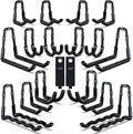 3-H Garage Wall Hooks 18 Pack, One-Piece Construction Garage Hooks Heavy Duty, Garage Accessories & Organizer Wall Mount for Ladders, Weedeaters, Garden Tools (Black)
