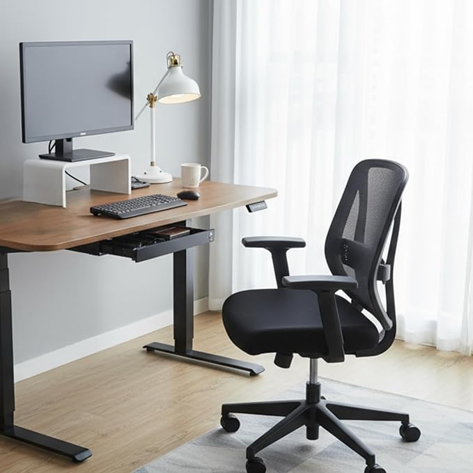 PERFECT POSTURE Max Under Desk Storage Drawer – Large Desk Drawer with Lock for Regular & Sit-Stand Standing Desks, Black (12.3” x 12.8”)