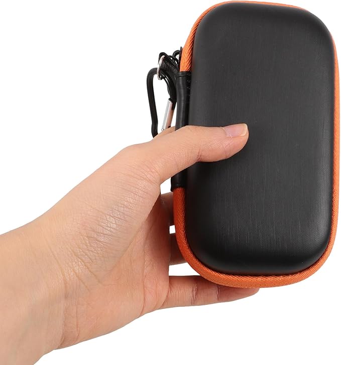 Portable Hard Drive Case Hard Shell Protective Storage Box for SSD External Drives with Cable Organizer Shock-Resistant Carrying Bag Compatible Digital Devices Sleek Orange Design