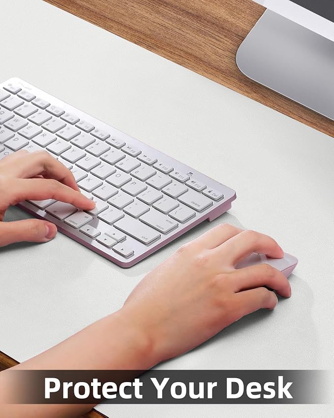 Desk mat Large, Leather Desk Pad Protector,Office Desk Mat,Mouse Pad, Non-Slip Desk Blotter, Laptop Desk Pad, Waterproof Desk Writing Pad for Office&Home (Ivory White, 48" x 24")