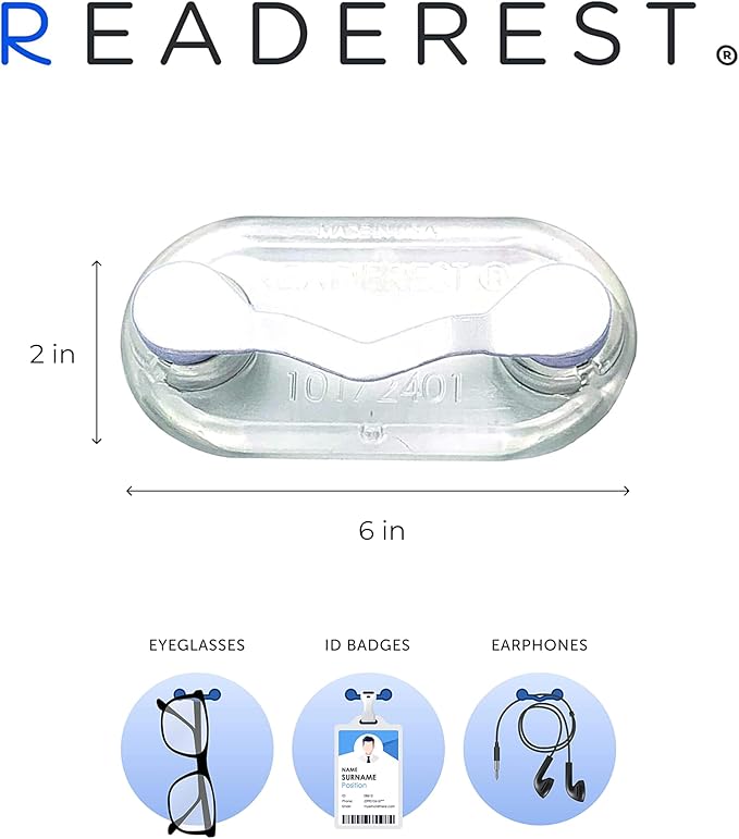 Readerest Magnetic Glasses Holder (3 Pack), Magnet Clip for Readers, Sunglasses & Work Badges for Men & Women, USA Made