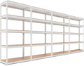 HOMEDANT 5 Tier Storage Shelves Adjustable Laminated Boltless Garage Metal Shelving Unit Heavy Duty Utility Rack Shelf Warehouse Pantry Closet Kitchen (4, (M) 35.9" W, White)