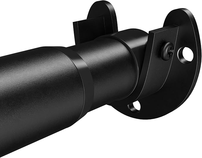 Stepless Adjustable Closet Rod, 66 lb Capacity, Fits 17-84 Inch Spaces, 1.3'' Heavy-Duty Metal Closet Rods for Hanging Clothes, Ideal for Closet, Wardrobes, Laundry or Rvs, Matte Black
