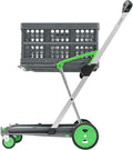 CLAX® The Original | Made in Germany | Multi use Functional Collapsible carts | Mobile Folding Trolley | Shopping cart with Storage Crate | Platform Truck (Green)