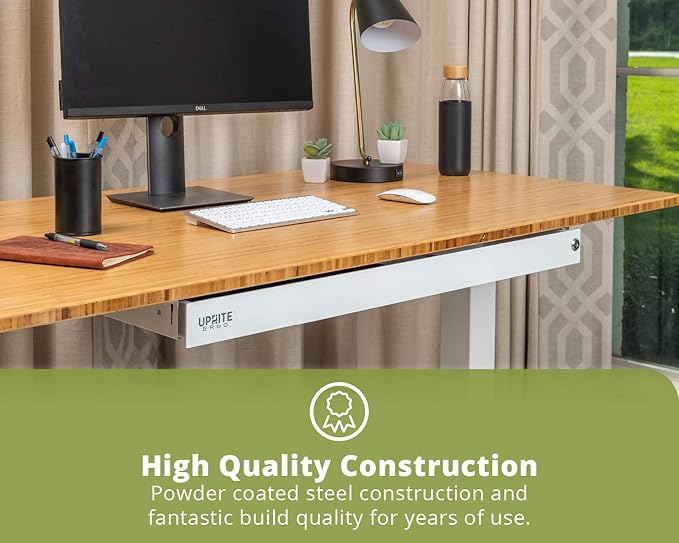 PERFECT POSTURE Under Desk Storage Drawer With Lock – Slim Pen & Pencil Drawer for Regular & Sit-Stand Standing Desks, White (33” x 7.5”)