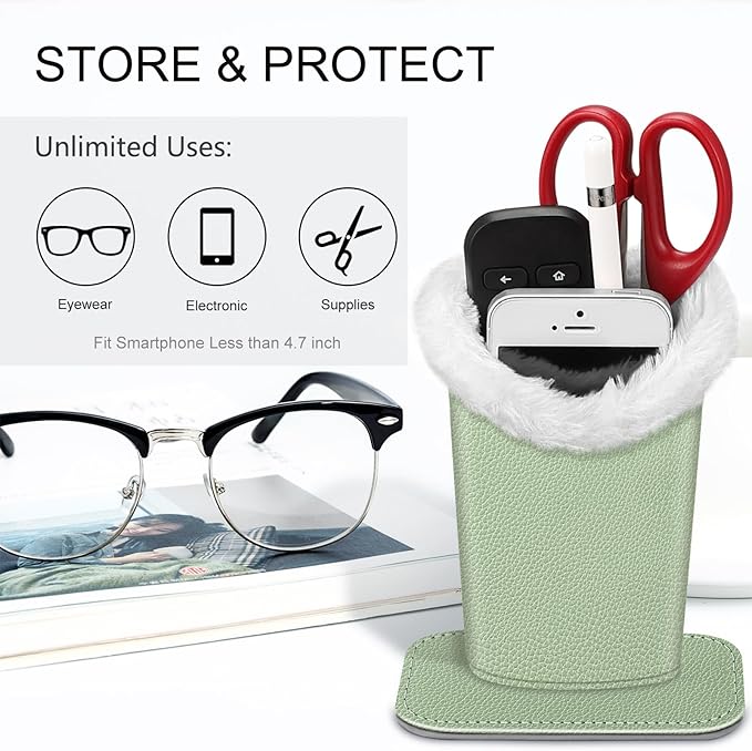 Fintie Plush Lined Eyeglasses Holder, Glasses Stand Case, Anti-scratch Glasses Storage Organizer for Desk, Nightstand, Office