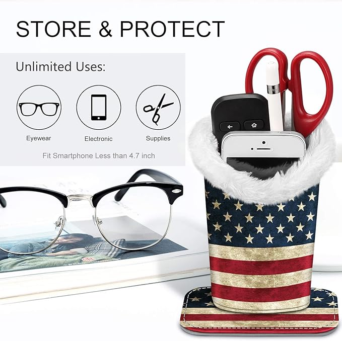 Fintie Plush Lined Eyeglasses Holder, Glasses Stand Case, Anti-scratch Glasses Storage Organizer for Desk, Nightstand, Office