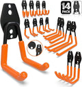 3-H Garage Wall Hooks 14 Pack, Garage Hooks Heavy Duty with Extra Welding Spots, Wall Mount Storage Organizer for Hanging Garden Lawn Tools Ladder Bike WeedEater Chair Shovel Blower (Orange)