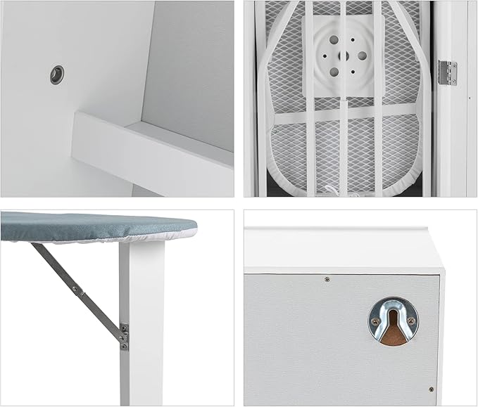 Wall Mounted Ironing Board Cabinet, Built in Swivel Ironing Board Folding with Storage, Foldable Ironing Storage Station for Home, Apartment & Small Spaces