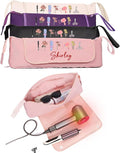 Personalized Hair Tool Bags with Heat Resistant Mat for Curling Iron & Flat Iron, Custom Name & Birth Flower Travel Bag for Hair Tools, curling iron bag for Women & Stylists (Style2)
