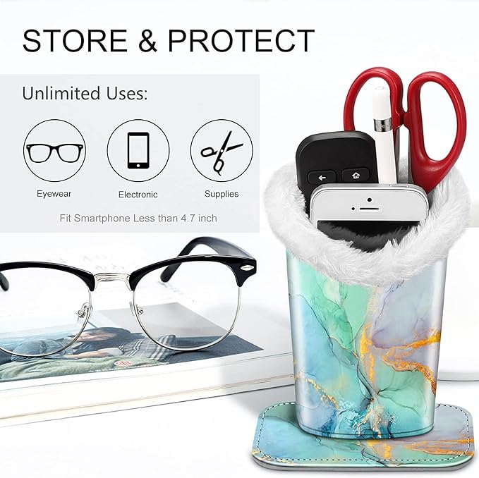 Fintie Plush Lined Eyeglasses Holder, Glasses Stand Case, Anti-scratch Glasses Storage Organizer for Desk, Nightstand, Office