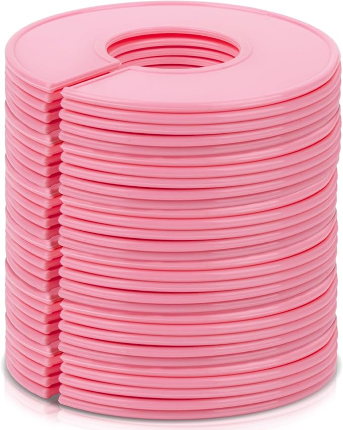 Sukh Closet Dividers 30pcs - Plastic Clothes Organizer Shelf Tags Labels for Clothing Rack Wardrobe Store Warehouse Nursery Must Haves Boutique Supplies Sturdy Durable Flexible No Burrs (Pink)