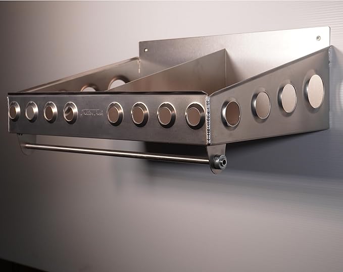 Trailer Trash Helmet Storage Rack, Holds 2 Helmets (Aluminum) Silver, Length 22 1/2 x 16 1/2 x 8 1/2 Height