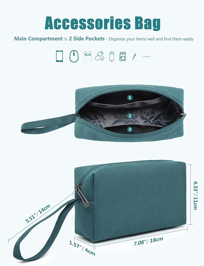 HYZUO 15-16 Inch Laptop Sleeve Case with Stand for MacBook Pro 16 M4/M3/M2/M1 2025-2019, MacBook Pro 15 2015-2012, XPS 15, Samsung Galaxy Book Flex/Pro 15, Dark Green