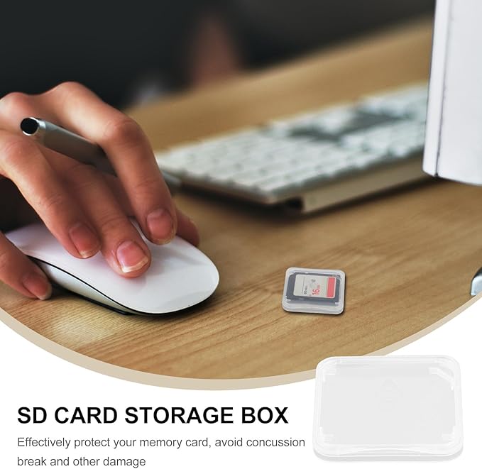 Veemoon Transparent Memory Card Storage Boxes Card Holder Cases Compact Lightweight PP Material Protective Carrying Storage for Organized Collection