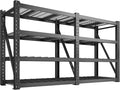 Bepatio 93" W 4-Tier Industrial Garage Shelving 9348LBS Heavy Duty Shelving with 2337LB/Shelf Metal Shelving Unit for Warehouse,Basement, Commercial Shelves,Garage Storage,Black