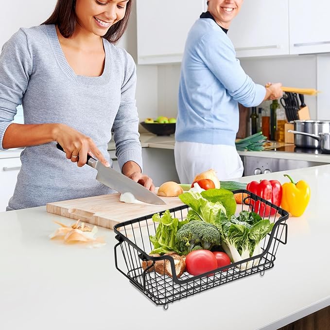 Stackable Storage Basket, Easy Application,32x16x14c, Deep Freezer Bins, Refrigerator Storage Bins, Versatile Organizer, For Chest Freezer Ice Cream Fruits Veggies