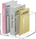 Acrylic Magazine Holder,Clear Desk Organizer with 3 Vertical Compartments,Magazine File Holder Sorter Rack Workspace Organizers for Home Office & Classroom(B5)