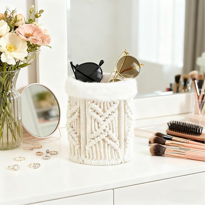 Glasses Holder for Nightstand, Boho Decor Eyeglass Case, Anti-scratch Plush Lined Sunglass Holder, Eyeglass Holder Stand for Desk, Table, Office, Glasses Stand Sunglass Storag Organizer