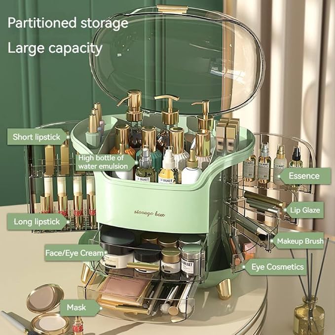 Upgrade Large Makeup Organizer Countertop Vanity Organizer Cosmetic Organizer Makeup Storage Box Bathroom Counter Organizer Perfume Skincare Organizers Gift Women Clear Design Easy Visibility