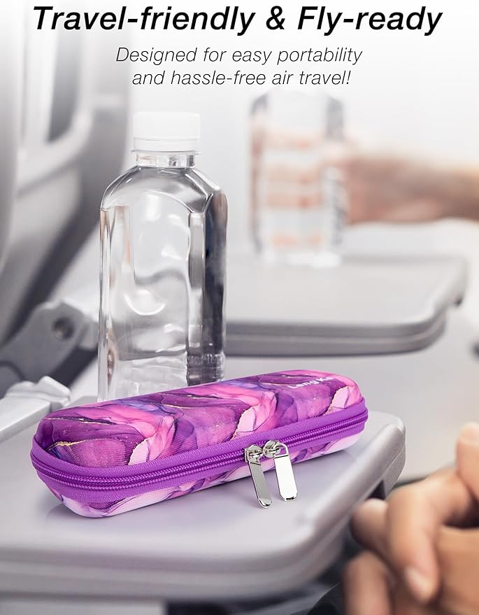 Leng Ke Upgraded Insulin Travel Case - EVA Travel Insulin Cooler Case TSA Approved with 2 Ice Packs, Portable Travel Medicine Cooler Bag for Insulin Pen and Blood Glucose Monitor Supply (Mable Purple)
