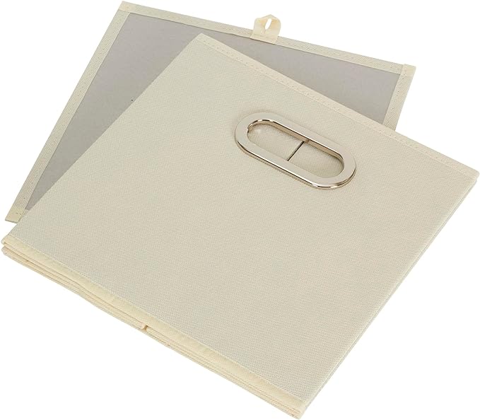 Household Essentials 82-1 Foldable Fabric Storage Bins |Set of 6 Cubby Cubes with Handles | Natural (Pack of 6)