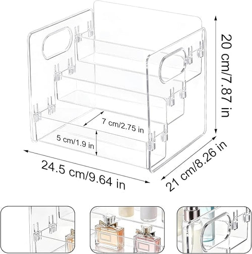 3-Tier Lotion Organizer, Body Spray Organizer, Bathroom Organizers for Perfume and Lotion The Storage Box with A Handle Is Suitable for Home Bathrooms, Bedrooms and Offices