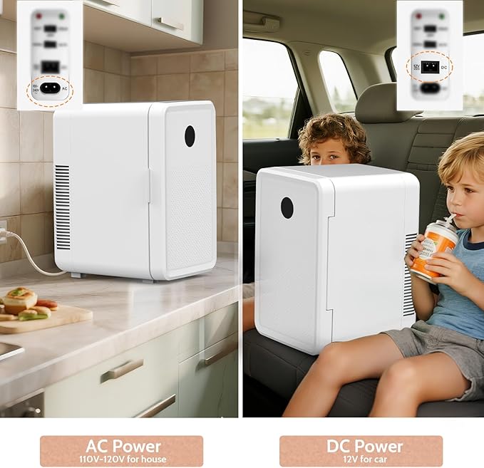 advwin 22L Mini Fridge for Bedroom, 30 Cans Portable Cooler & Warmer Compact Refrigerators with AC/DC Power for Skin Care, Beverage, Cosmetics, Food, Drinks, Office Desk Dorm Room
