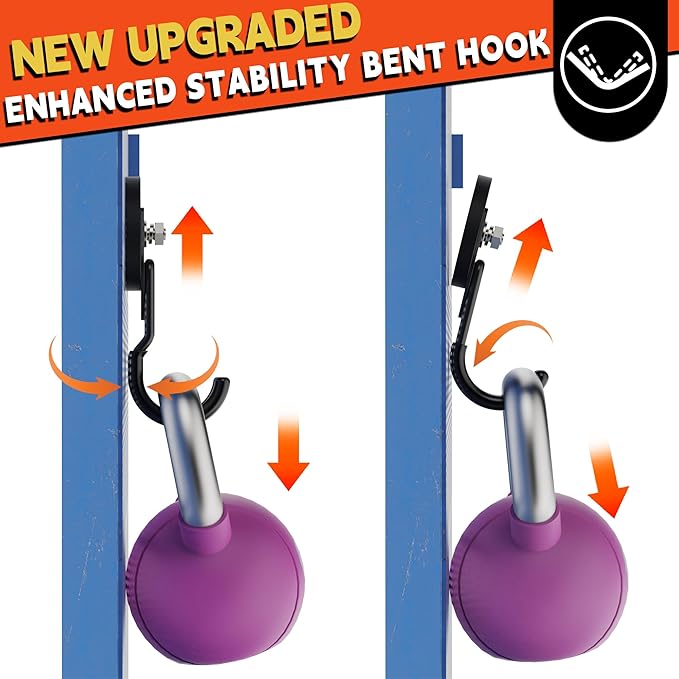ULIBERMAGNET New Upgraded Garage Magnetic Hooks, 2 Pack Black Heavy Duty Large J Hooks with Magnet, Black Strong Anti-Slip Coating Magnet Hooks for Garden Tools, Ropes,Drill,Metal Cabinet,Pegboard