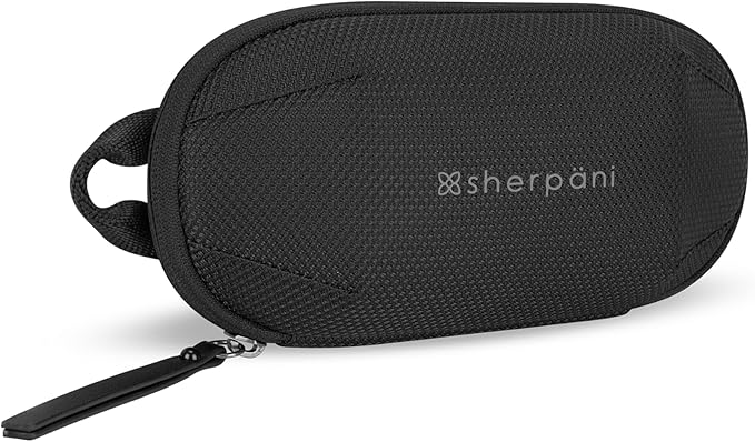 Sherpani Mini Co-Pilot, Travel Cable Bag, Cord Storage Organizer, Small Tech Pouch, Accessory Carrying Case, Travel Gift for Women (Carbon)