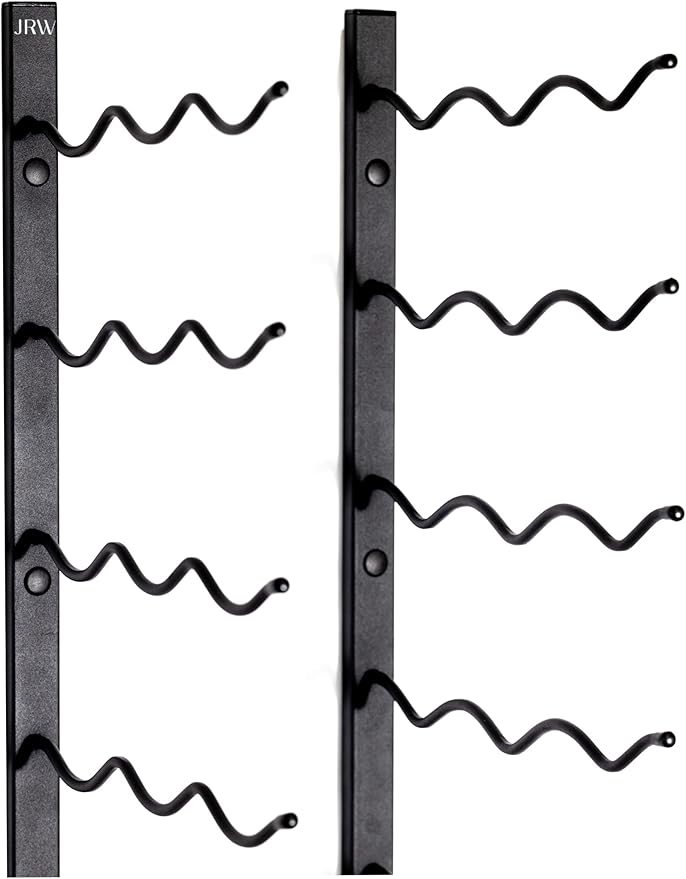 Jagged Ridge Wine Rooms - Premium Wall Mounted Metal Wine Rack - 36 Wine Bottles Holder - Modern Wine Rack, Matte Black - Space Saving for Home, Kitchen, Bar - Designed in Canada by Wine Enthusiasts