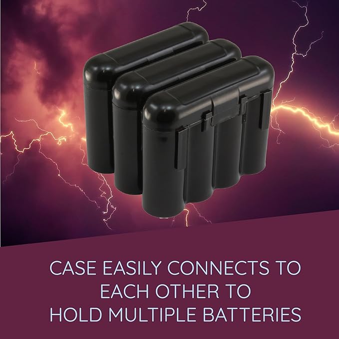 Powertron Batteries 3 Pack AA/AAA / CR123A Black Battery Holder Storage Cases