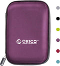 ORICO Hard Drive Case 2.5 inch External Drive Storage Carrying Bag Waterproof Shockproof with Inner Size 5.5x3.5x1.0inch for Organizing HDD and Electronic Accessories, Purple(PHD-25)
