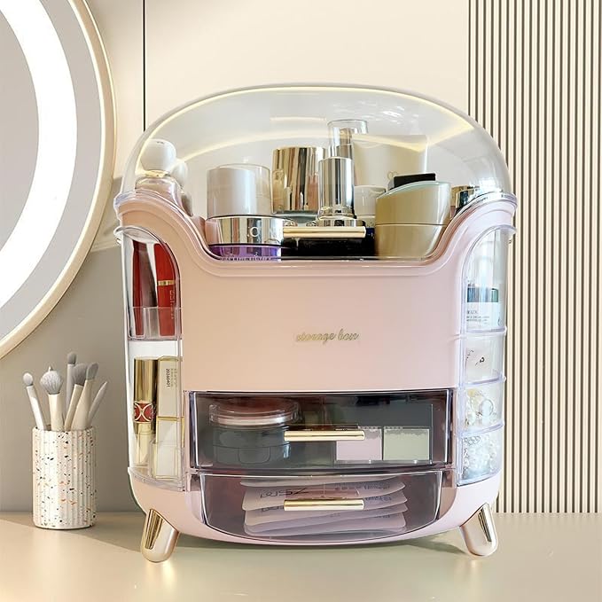 Upgrade Large Makeup Organizer Countertop Vanity Organizer Cosmetic Organizer Makeup Storage Box Bathroom Counter Organizer Perfume Skincare Organizers Gift Women Clear Design Easy Visibility