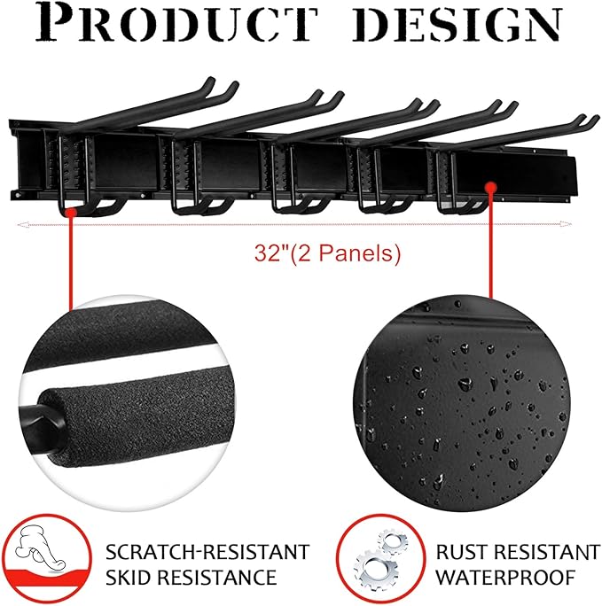 WALMANN Garage Storage Organization System Ski Wall Rack Up to 10 Pairs of Skis Mount Hanger Home Shed and Garage Snowboard Wall Rack Holds Up to 300 lbs