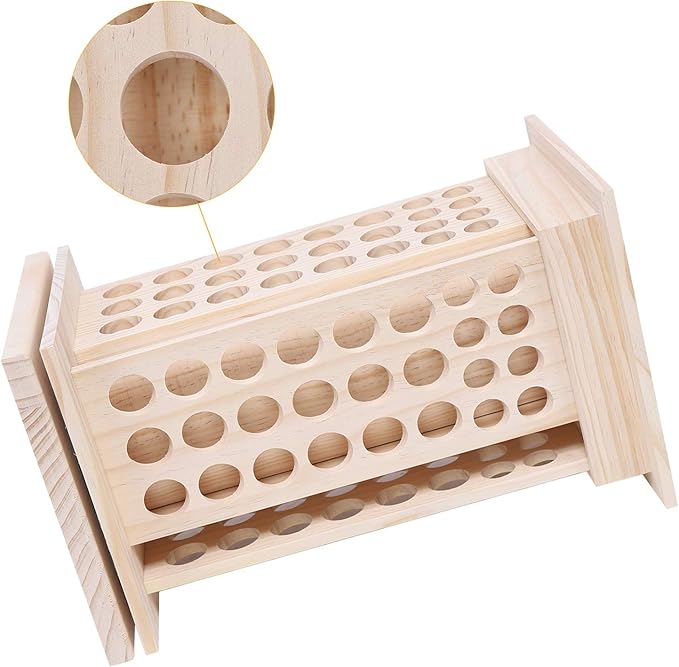 104-Hole Wooden Essential Oil Display Rack, 8 Tiers Rotating Pine Organizer for Home, Beauty Salon, Perfume Store, Hold 5ml & 15ml Bottles, Space-Saving Countertop Holder, Easy Access, 9.44*15.74in