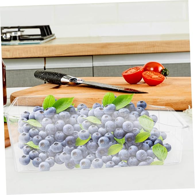 Clear Refrigerator Drawer Organizer Box for Kitchen Fridge Storage Food-grade Transparent Container for Vegetables Fruits Noodles and Meal Prep Space-saving Fridge Organizer