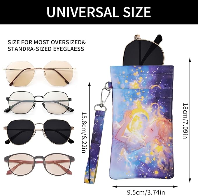 Double Eyeglass Case Soft Dual Glasses Case for Women Men Travel Squeeze Top Sunglasses Cases Eyeglasses Pouch
