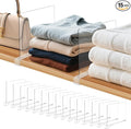 15 Pack Clear Shelf Dividers for Closets, Acrylic Dividers for Shelves, Closet Shelf Divider for Organization,Organizers & Separators for Shelf Storage, Home Closets, Cabinets