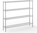 14" Deep x 72" Wide x 64" Height Wire Shelving Kit | 4-Tier | NSF Commercial Storage Rack Unit