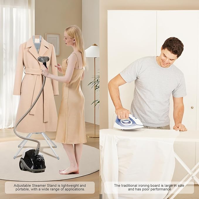 Adjustable Steamer Stand for Clothes, Portable Steamer Rack for Clothes, Steam Iron Stand (GRAY)