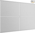 TORACK 4Pcs 12"x16" Metal Pegboard Panels for Garage, Workbench, Shop, Shed Tool Organizer Peg Board with 1/8" & 1/4" Holes, Modular Wall-Mounted Pegboard for Pegboard Hooks (Grey)