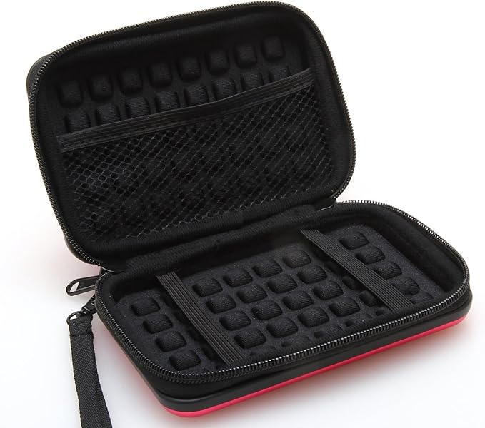 KAYOND Anti-Shock Silver Aluminium Carry Travel Protective Storage Case Bag for 2.5" Inch Portable External Hard Drive HDD USB 2.0/3.0 (Red)