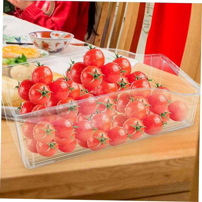 Clear Refrigerator Drawer Organizer Storage Container for Fridge Food-grade Storage Box for Kitchen Transparent Fridge Organizer Bin for Vegetables and Meat Preservation