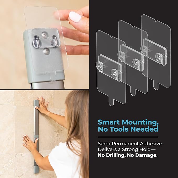 Rust Resistant Hygienic Shower Caddy – Hanging Bathroom Organizer with Adjustable Shelves, Easy Clean Trays & Magnetic Hooks for DIY Remodels & Shower Niches - Graphite