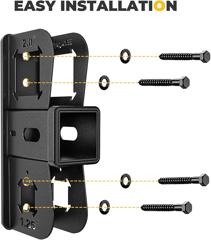 BougeRV Hitch Wall Mount, 2" Receiver, Max Hold Up to 300LBS, Bike Rack & Cargo Rack Storage, Hanging Garage Organizer, Trailer Hitch Receiver Hitch Bicycle Ski Rack Storage Organizer