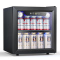 COWSAR Beverage Refrigerator, 50 Cans Wine Cooler, ETL Approved 1.3 Cu.ft Mini Fridge with Glass Door, Adjustable Shelves, Digital Temperature Freestanding Small Drink Fridge for Soda Beer or Wine